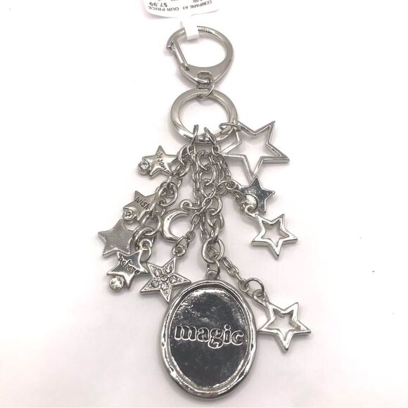 Silver Star Charm Keychain Key Holder Car Accessory - Picture 1 of 5